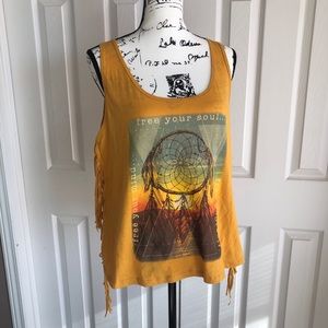 Freeze | Native American Dreamcatcher Fringe Tank Top